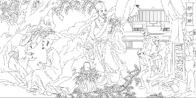 中医文化浮雕雕塑原创手绘设计稿