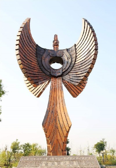 地标建筑创意翅膀不锈钢雕塑定制