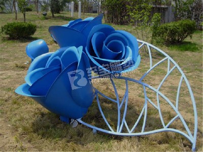 园林创意花朵不锈钢雕塑定制