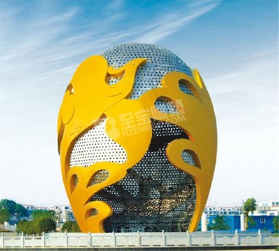 城市镂空球不锈钢雕塑定制