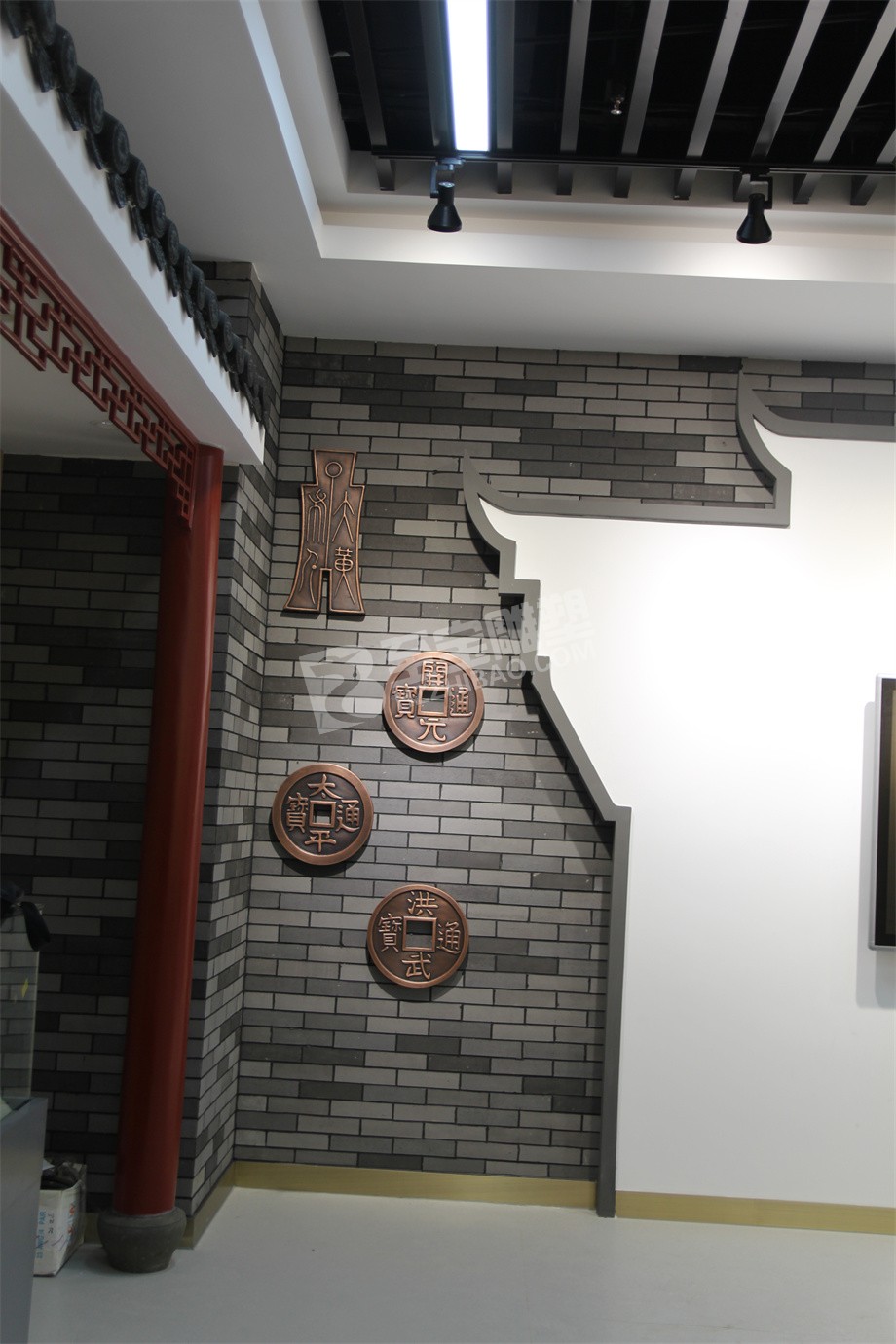 展览馆大厅墙壁壁画铜钱锻铜浮雕定制