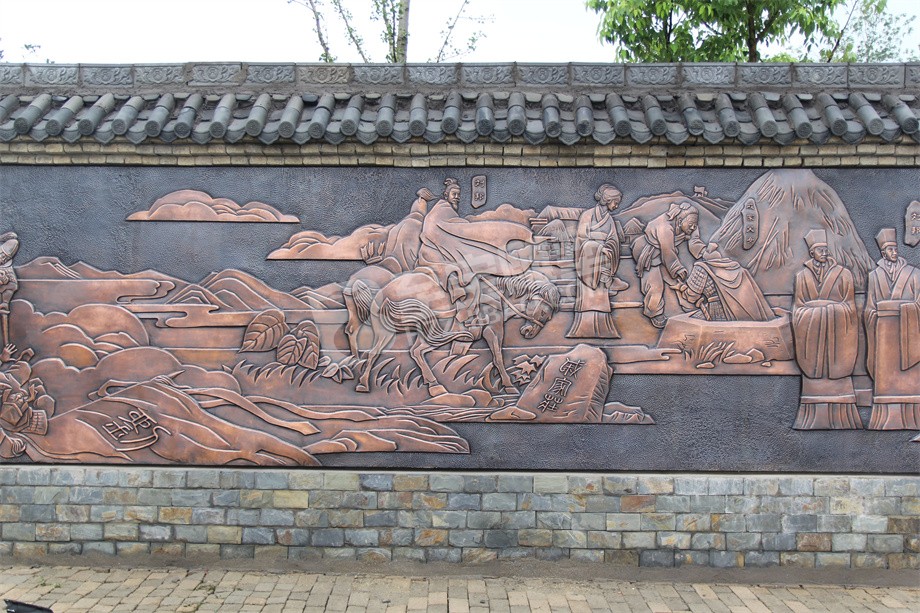 村部墙壁壁画古战场锻铜浮雕定制