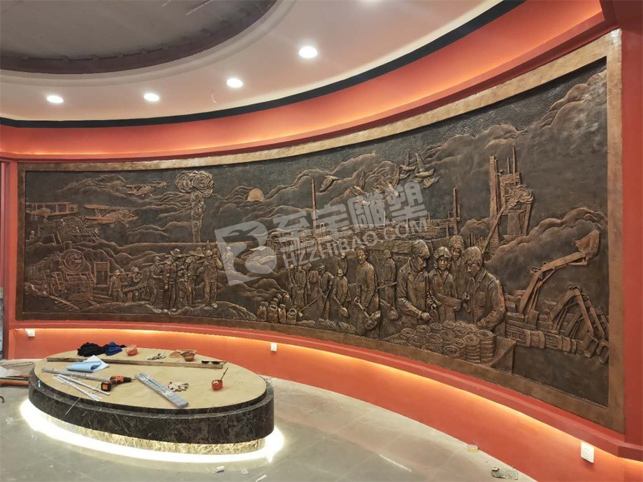 广东韶关城市博物馆玻璃钢仿铜浮雕原创设计及安装项目
