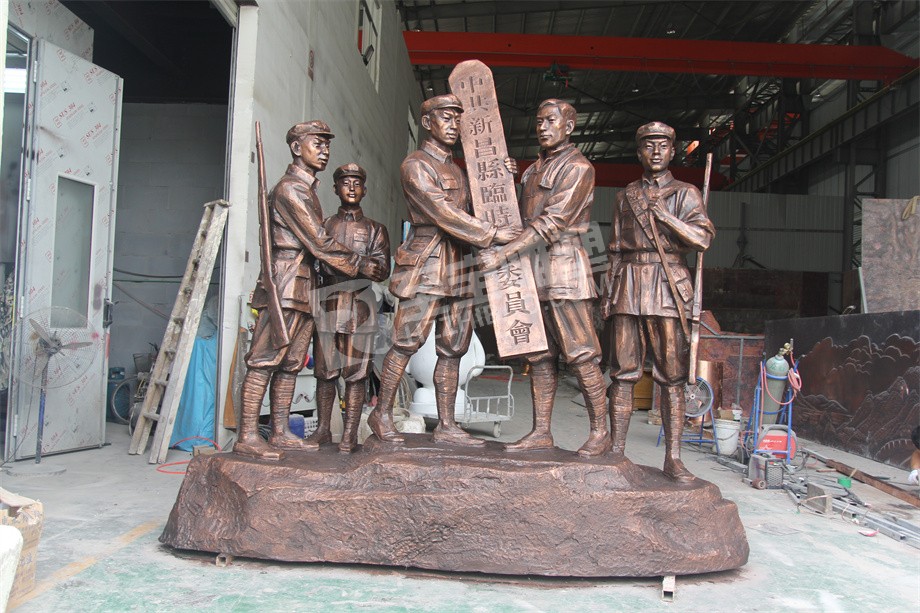 绍兴新昌烈士陵园展厅人物组合雕塑雕像定制