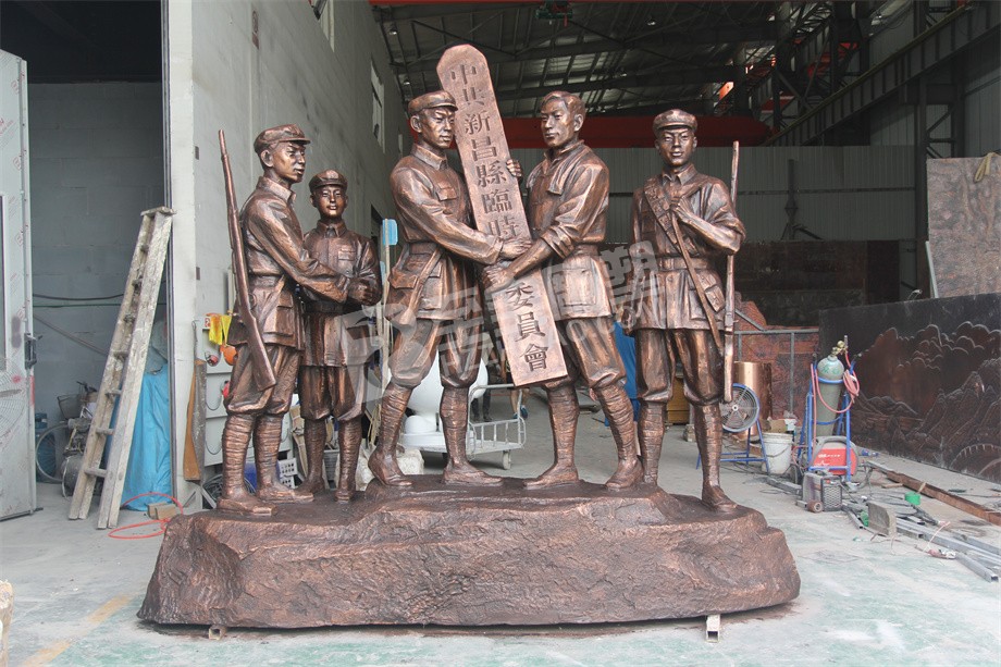 绍兴新昌烈士陵园展厅人物组合雕塑雕像定制