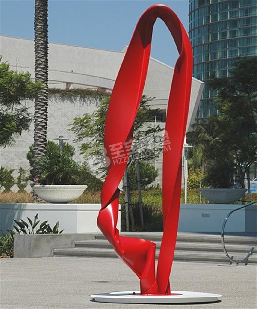 广场地标建筑不锈钢创意飘带雕塑定制