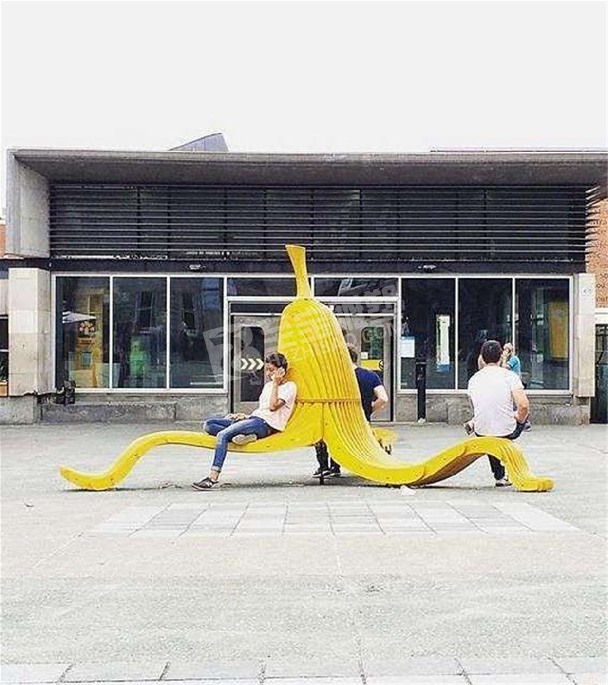 广场创意香蕉座椅不锈钢雕塑定制