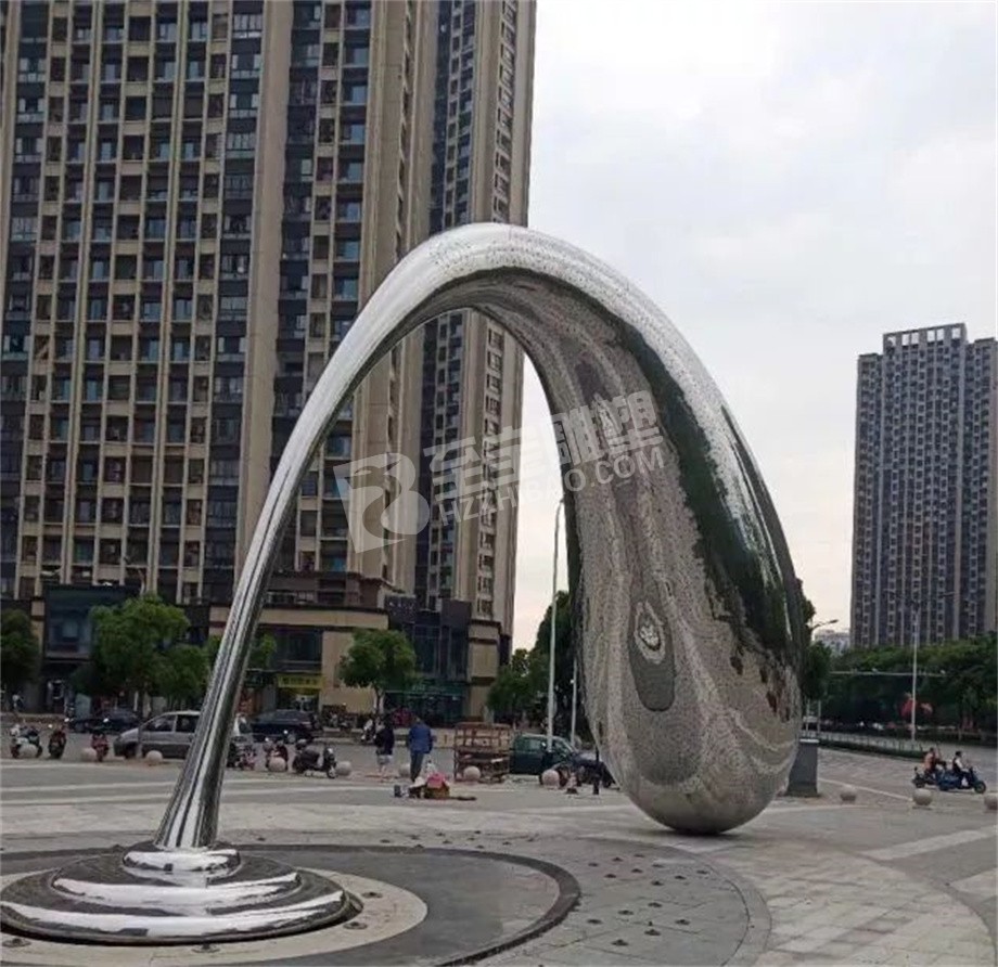 商场创意水滴不锈钢雕塑定制