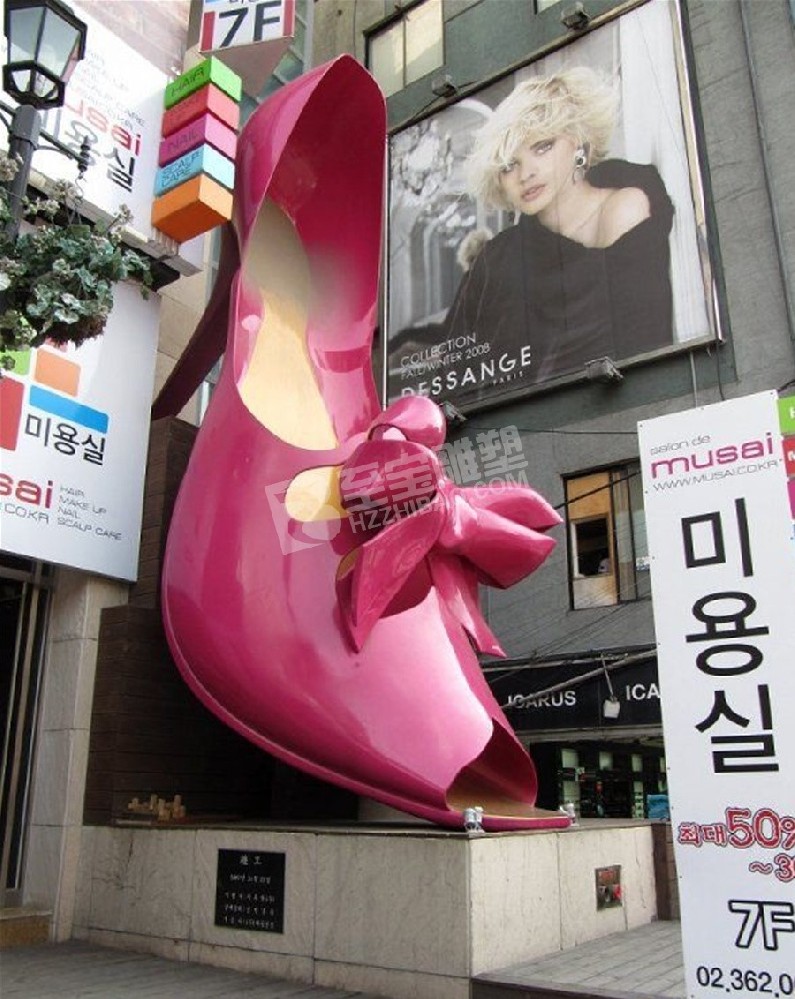 商业街创意高跟鞋不锈钢雕塑定制