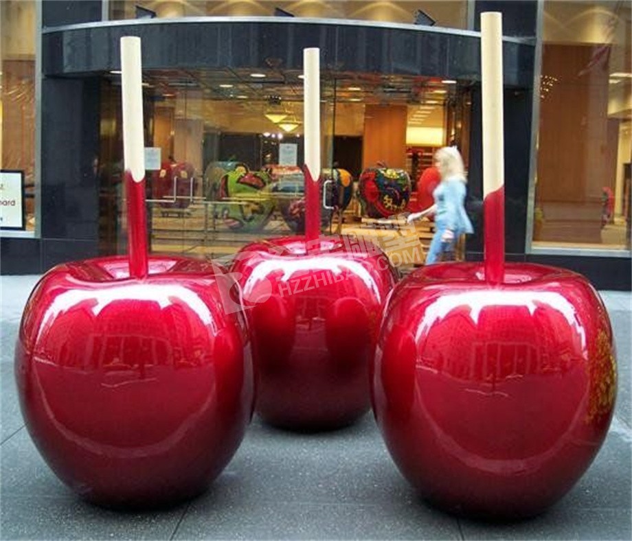 商业街苹果不锈钢雕塑定制