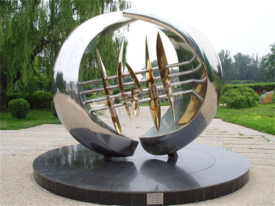 公园创意镜面圆不锈钢雕塑定制