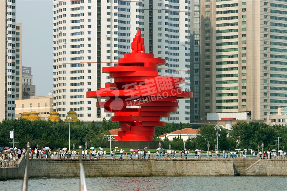 城市广场抽象灯塔不锈钢雕塑定制
