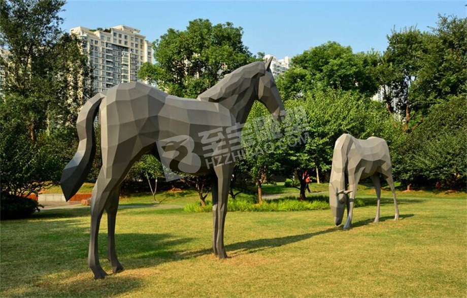 城市园林景观小品马不锈钢雕塑定制