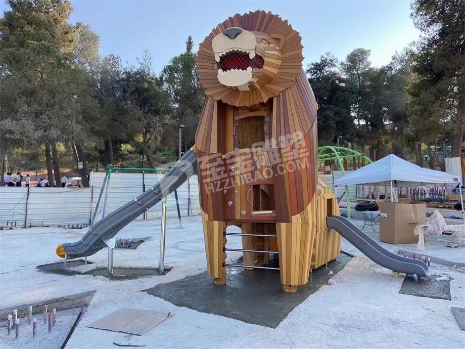 狮子动物儿童无动力游乐设施不锈钢雕塑非标定制