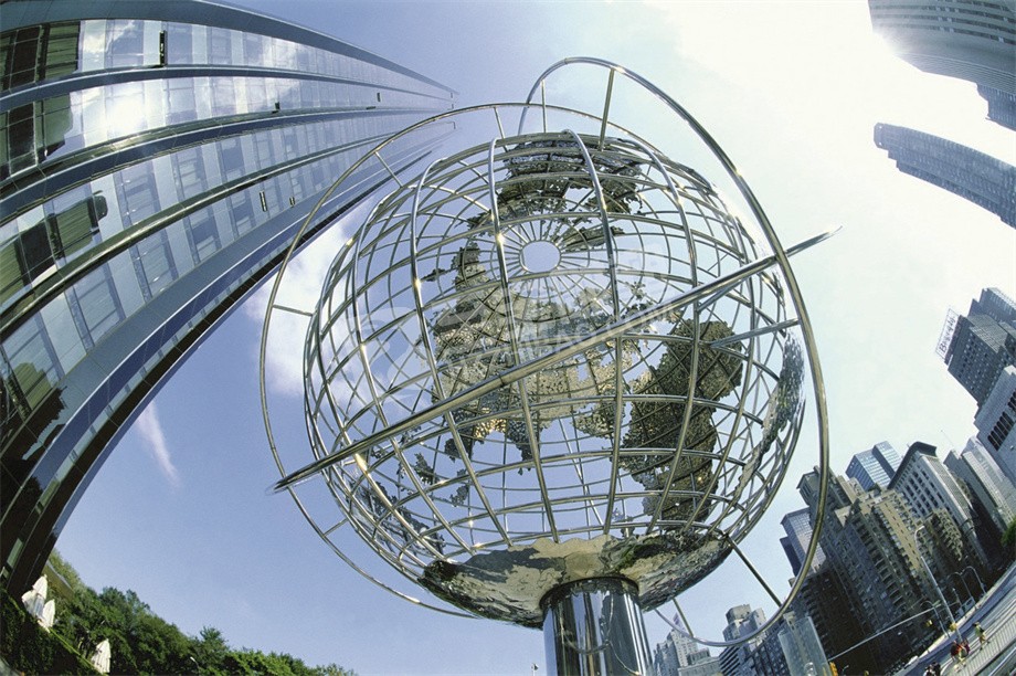 城市广场镜面镂空地球不锈钢雕塑定制