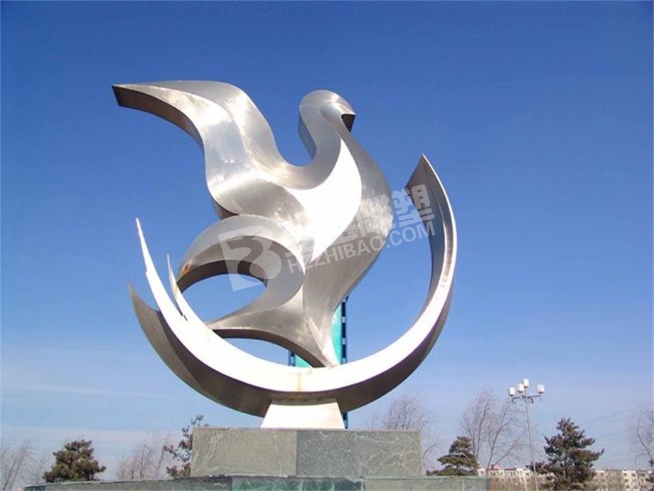 城市广场镜面鸽子不锈钢雕塑定制