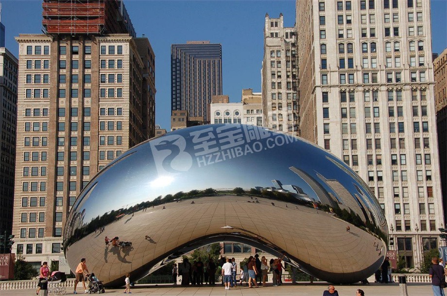 城市广场镜面创意弧形不锈钢雕塑定制