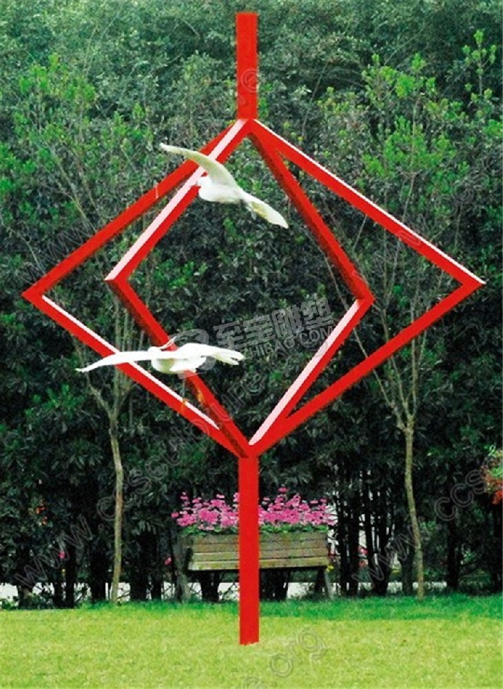 园林景观小品创意鸟笼不锈钢雕塑定制