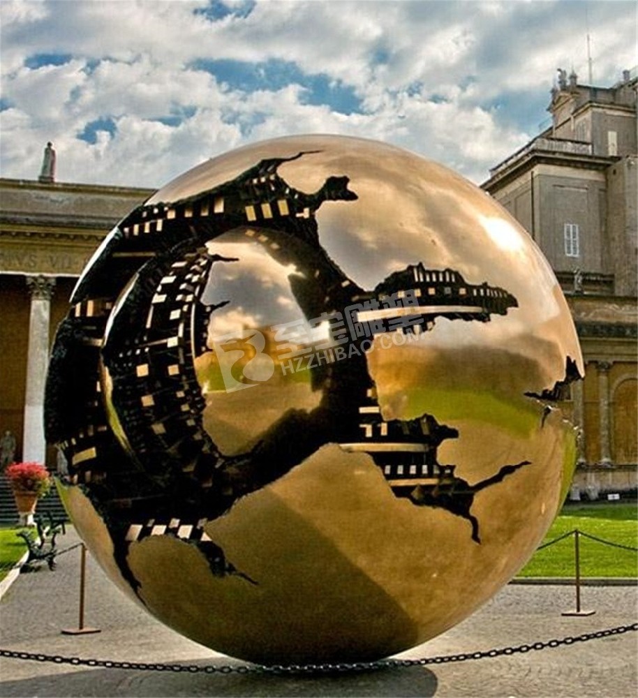 学院广场镜面圆球不锈钢雕塑定制