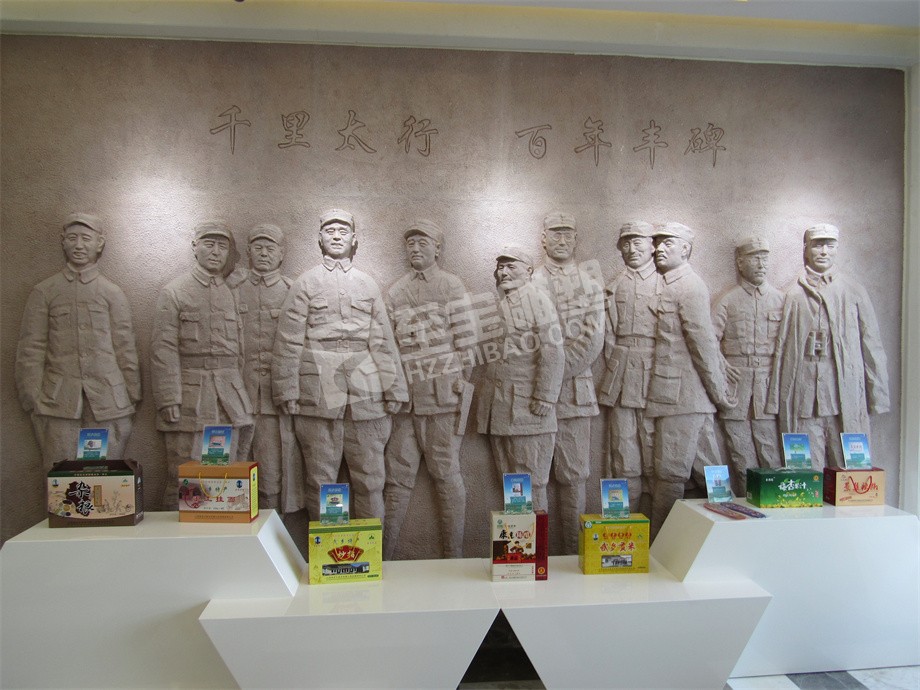 展览大厅背景墙砂岩浮雕雕塑定制