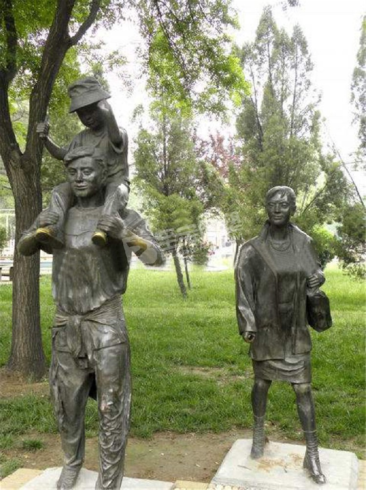 公园人物铸铜雕塑定制